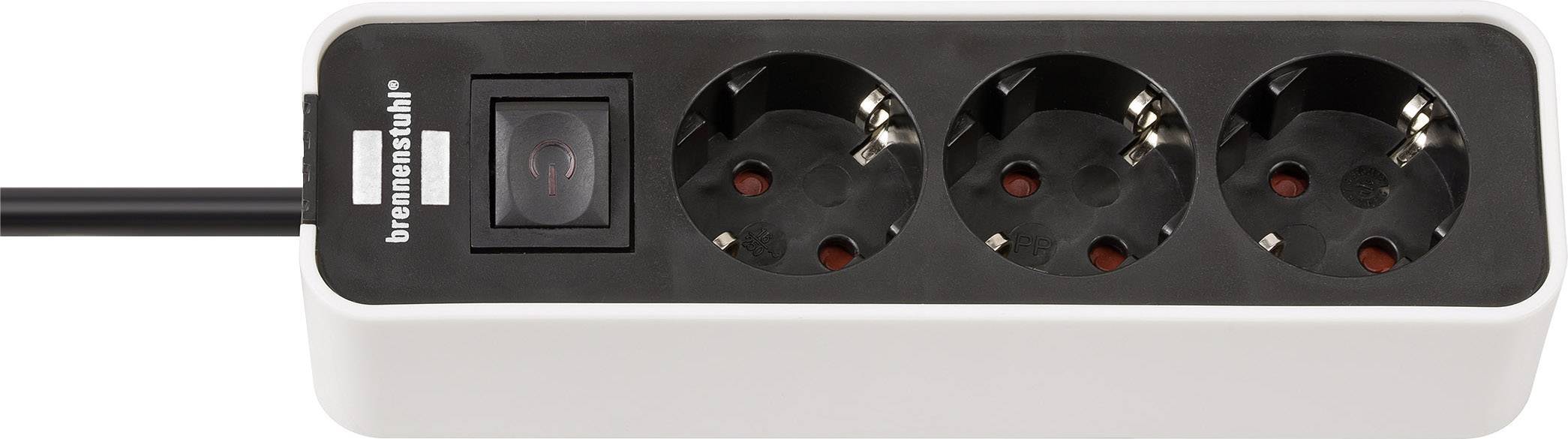 Brennenstuhl Steckdosenl. Ecolor 3-x weiß/schwarz Schalter Multimedia-Technik Steckdosenleisten
