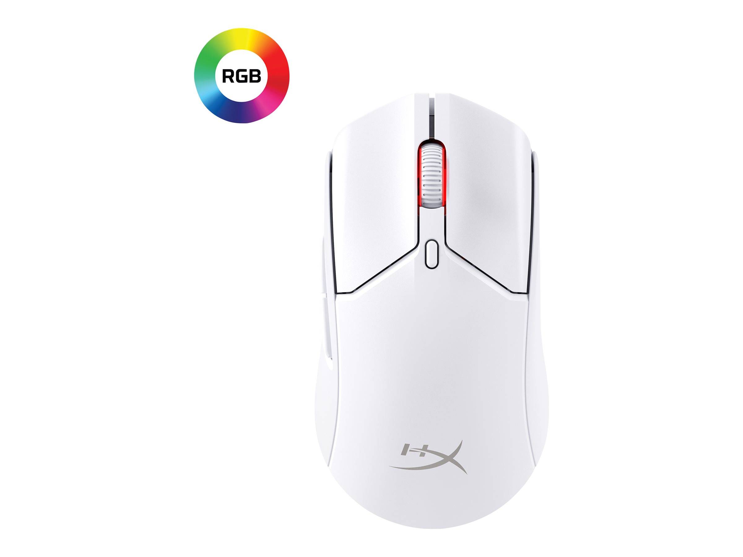 HP HyperX Pulsefire Haste 2 - Maus - optisch - 6 Tasten - kabellos, kabelgebunden - 2.4 GHz, Bluetooth 5.0 - kabelloser Empfänger (USB)