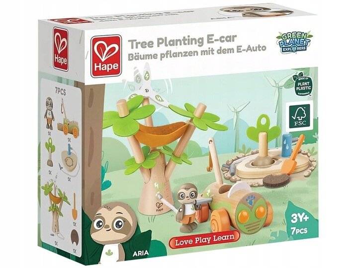 Hape Bäume pflanzen mit dem E-Auto, Spielfahrzeug