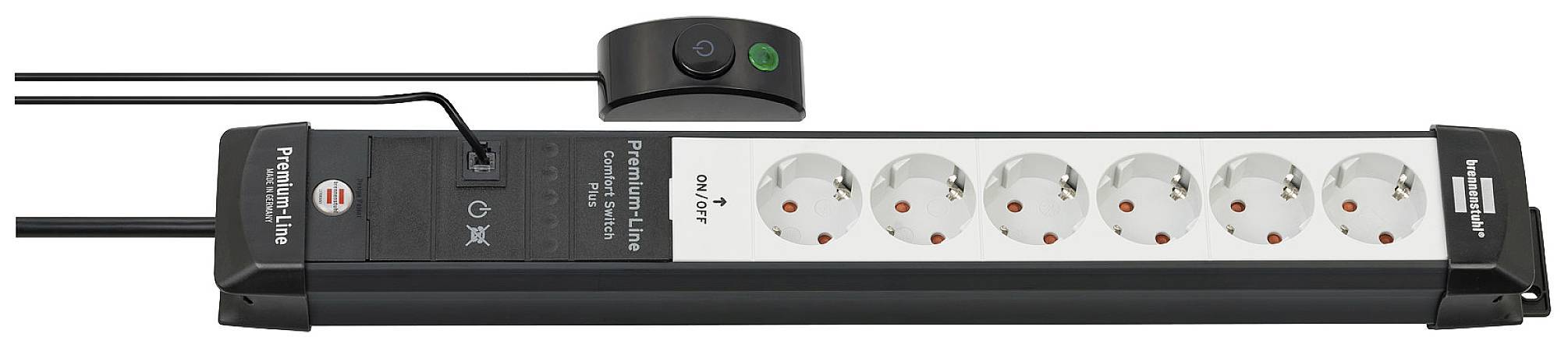 Brennenstuhl Premium-Line 6fach sw/ligrau *DE* Multimedia-Technik Steckdosenleisten