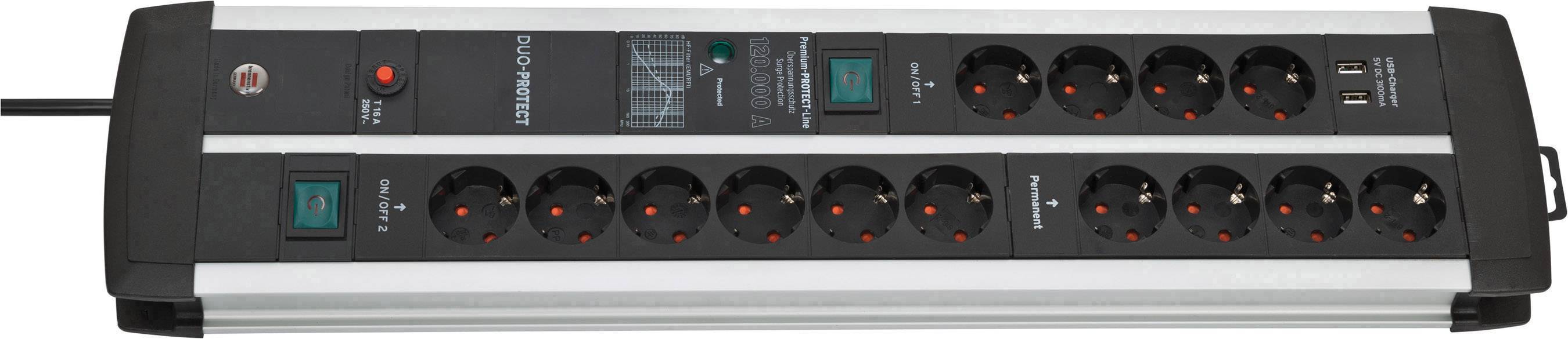 Brennenstuhl Steckdosenleiste PPL Duo 14x 3m 2xUSB Multimedia-Technik Steckdosenleisten