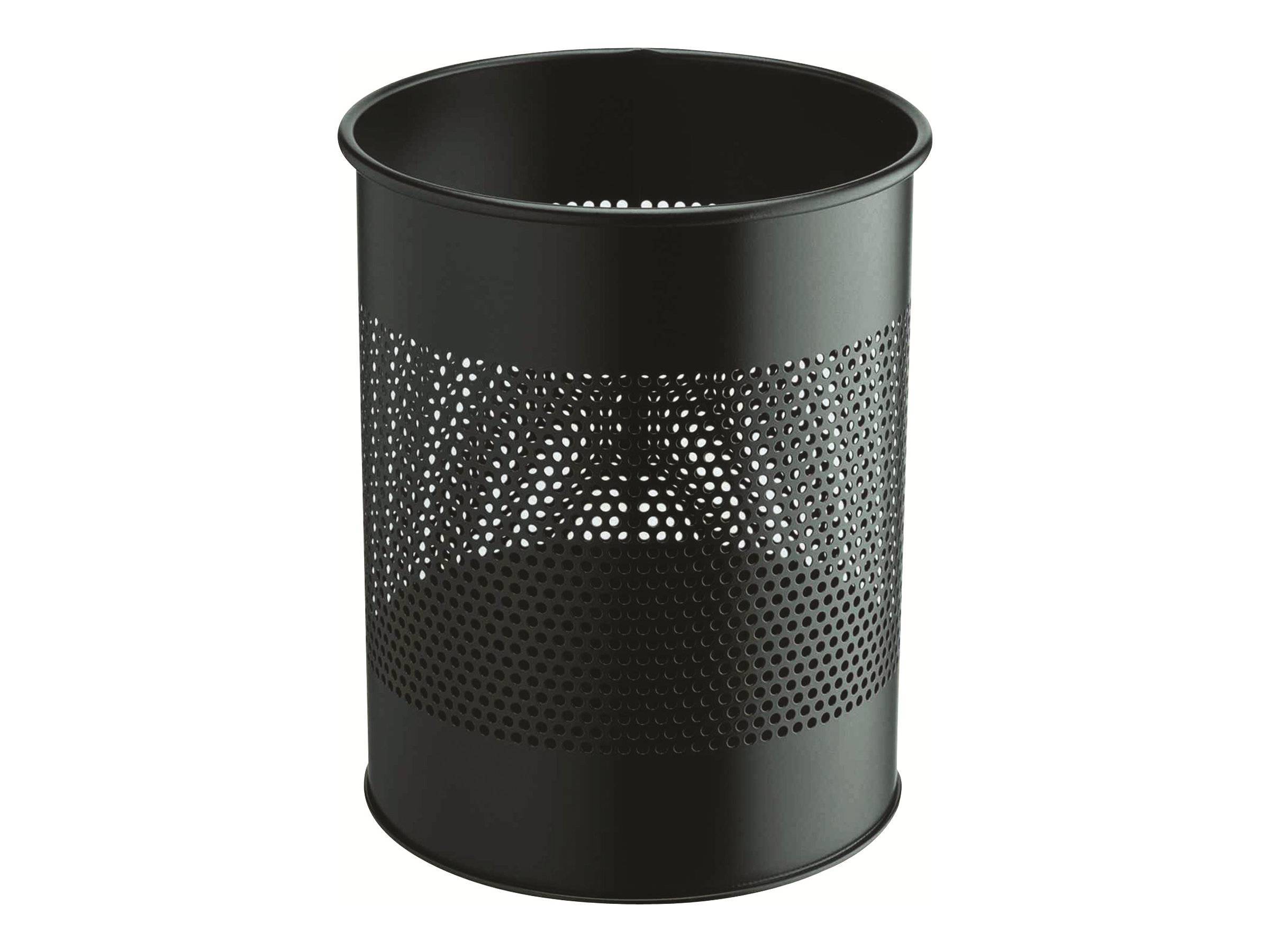 DURABLE Papierkorb Metall rund 15L Perforation 165mm schwarz Multimedia-Technik
