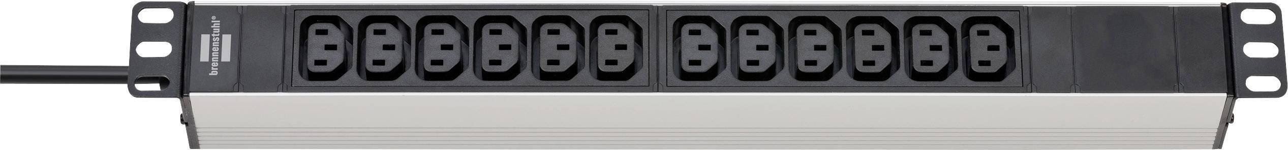 Brennenstuhl Steckdosenleiste Alu-Line 48.3cm 12xC13 2m Multimedia-Technik Steckdosenleisten