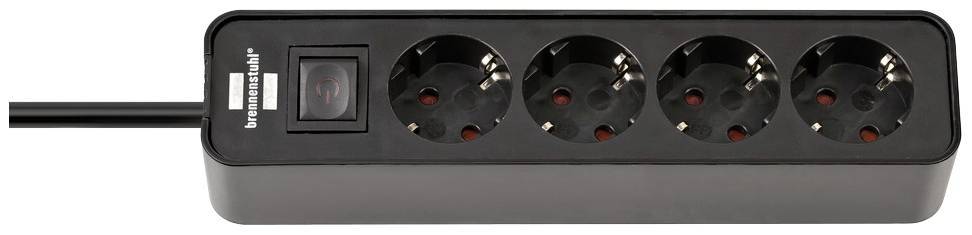 Brennenstuhl Steckdosenleiste Ecolor 4x schwarz 1.5m Multimedia-Technik Steckdosenleisten