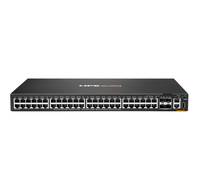 Frontansicht eines 48-Port-Ethernet-Netzwerk-Switches mit zwei Uplink-Ports und Statusleuchten.