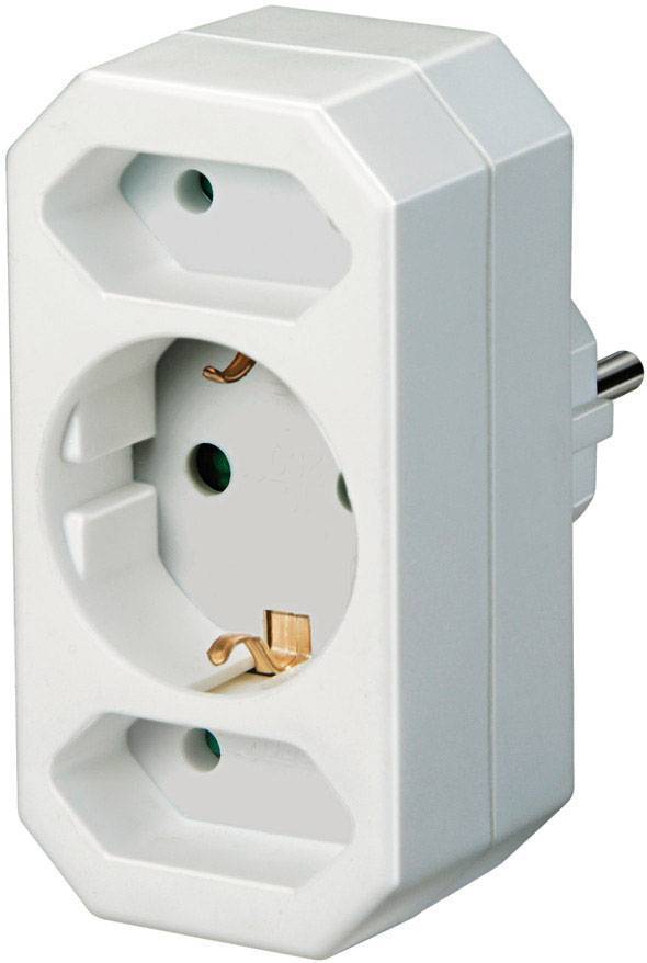 Brennenstuhl Adapterstecker Euro 2 + Schutzkontakt 1 weiß retail Multimedia-Technik Adapter