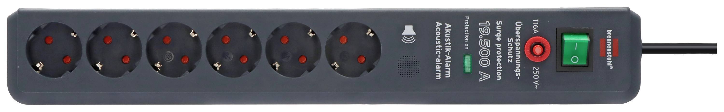 Brennenstuhl Überspannungsschutz Secure-Tec 6x 3m 19.5kA Multimedia-Technik Steckdosenleisten