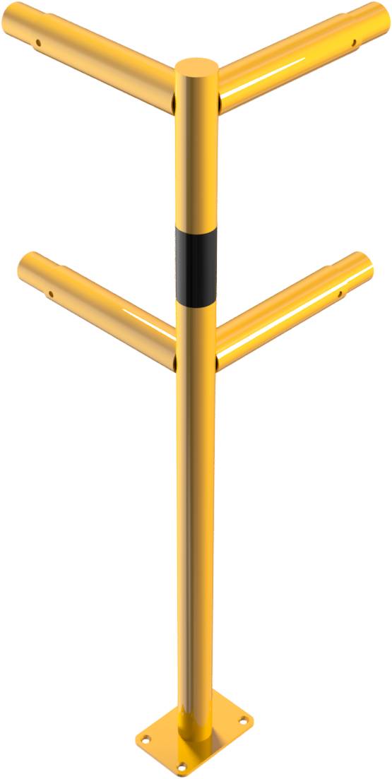 Schake 448_815PBG Schutzgeländer aus Ø 48 mm Stahlrohr Eckpfosten