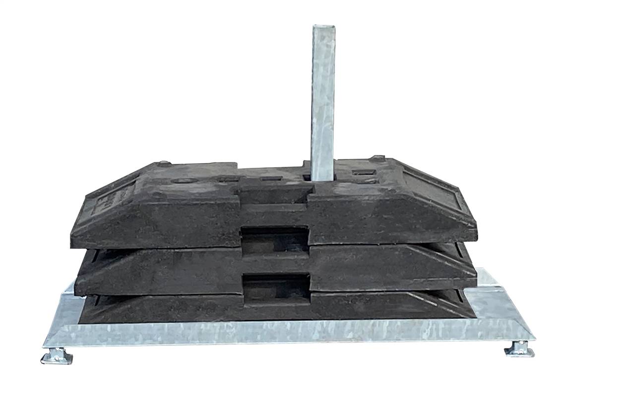 Schake 35304-1 Schilderständer zur Aufnahme von 40 x 40 Schaftrohr Vorrichtung für 4 Fußplatten