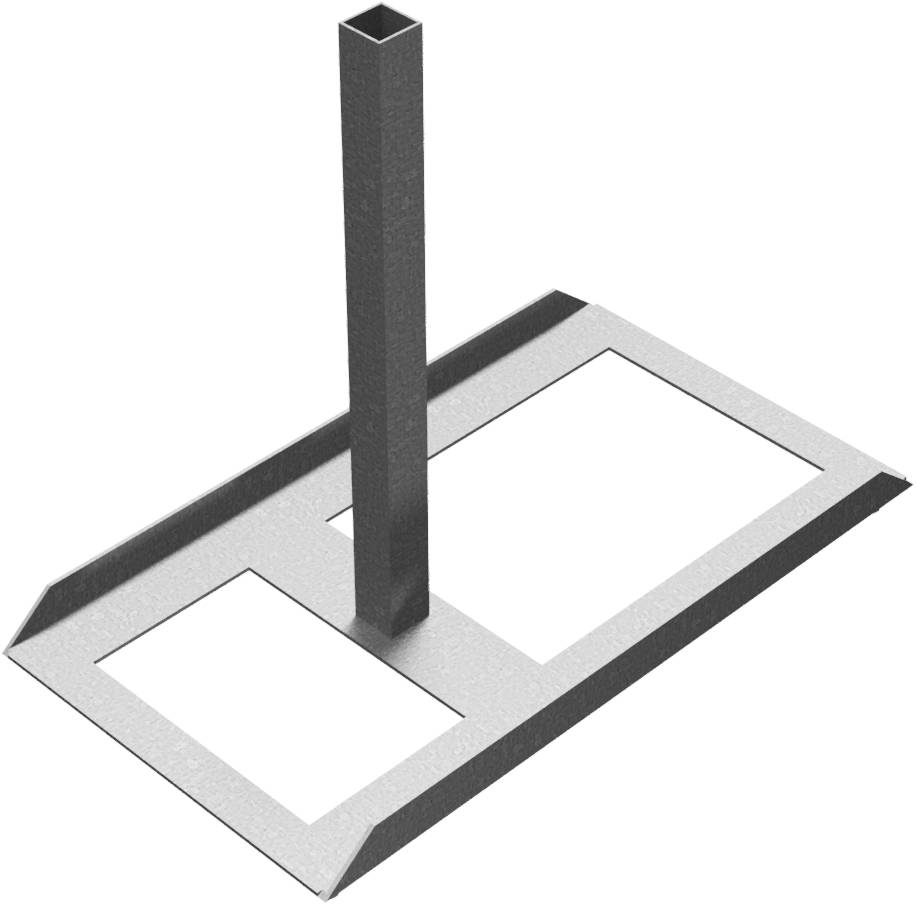 Schake 35304-1 Schilderständer zur Aufnahme von 40 x 40 Schaftrohr Vorrichtung für 4 Fußplatten