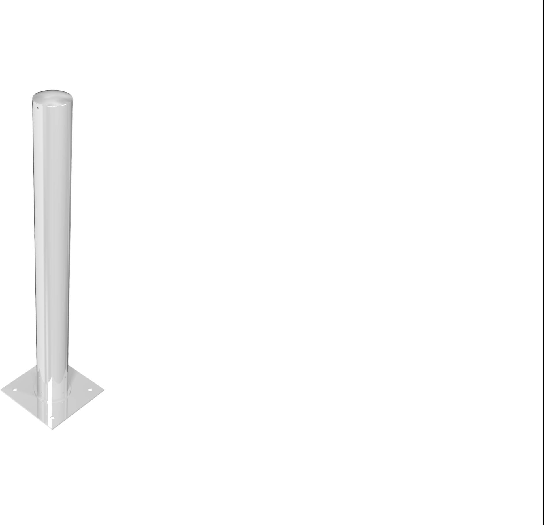 Schake 401535N Absperrpoller Stahlrohr Ø 152 x 3,2 mm ortsfest zur Dübelbefestigung feuerverzinkt Gesamtlänge: 1500 mm