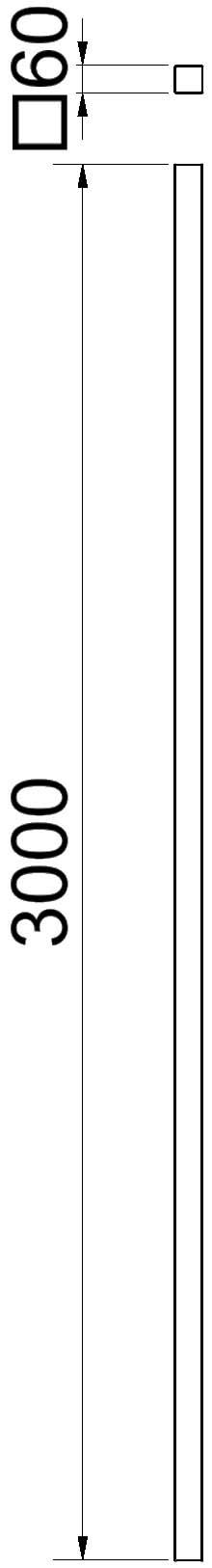 Schake 34630 Schaftrohr 60 x 60 x 2,0 mm aus Stahl, verzinkt Länge: 3,00 m