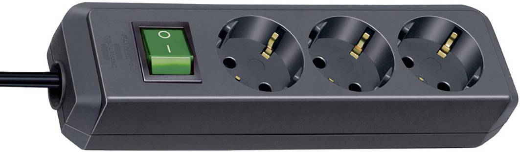 Brennenstuhl Steckdosenleiste ECO-Line 3x 3m schwarz Multimedia-Technik Steckdosenleisten