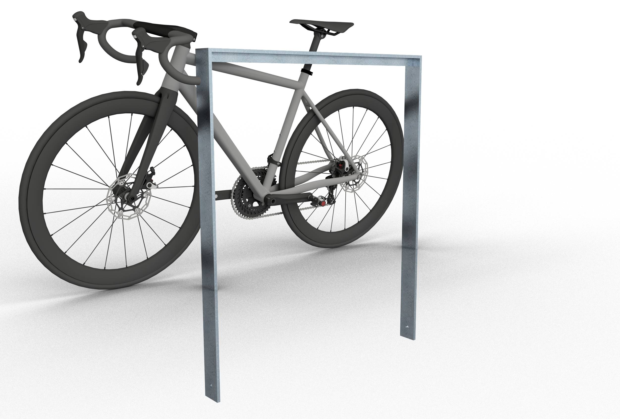 Schake 4152_100 Anlehnbügel aus Flachstahl 80 x 12 mm mit Unterzug Gesamtbreite: 1000 mm feuerverzinkt