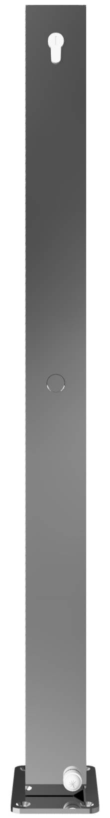 Schake 4070UZ Edelstahlpfosten 70 x 70 mm umlegbar, selbsteinrastende Verriegelung<br><br>für Dübelbefestigung, mit Bodenplatte 100 x 150 mm<br><br>