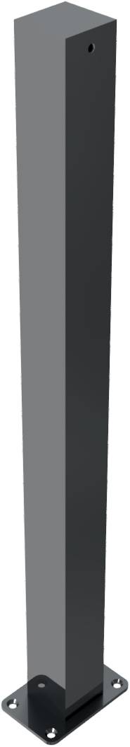 Schake 4071PB Stilpoller Stahlrohr 70 x 70 mm Serie 4071B ortsfest, für Dübelbefestigung<br><br>mit Bodenplatte 100 x 150 mm