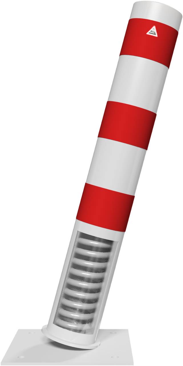 Schake 401535NB Absperrpoller Stahlrohr Ø 152 x 3,2 mm ortsfest zur Dübelbefestigung feuerverzinkt und weiß beschichte