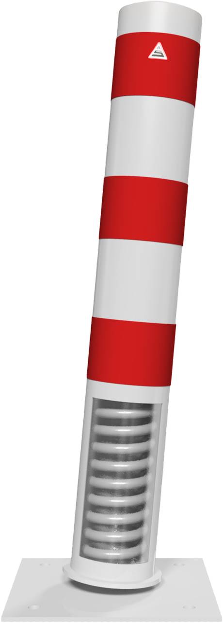 Schake 401535NB Absperrpoller Stahlrohr Ø 152 x 3,2 mm ortsfest zur Dübelbefestigung feuerverzinkt und weiß beschichte