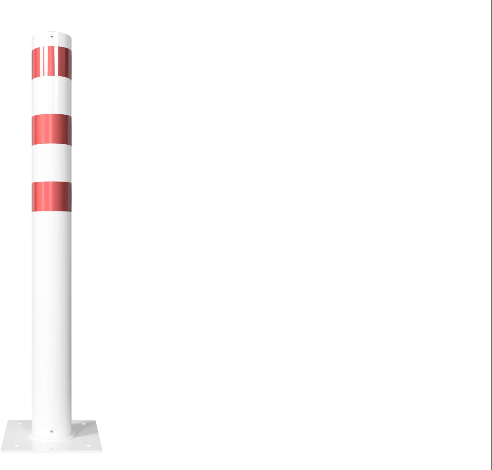 Schake 401535NB Absperrpoller Stahlrohr Ø 152 x 3,2 mm ortsfest zur Dübelbefestigung feuerverzinkt und weiß beschichte