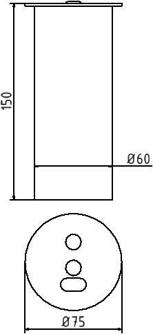 Schake 460_21 Abdeckkappe für Pfosten feuerverzinkt für Ø 60 mm Pfosten mit Federverschluss passend für Bodenhülse Art.-Nr. 460.40<br><br>zu öff