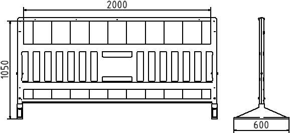 Schake 33620KF Schake EURO3 Absperrschrankengitter mit Füßen Typ ULTRA Folie Typ RA1/A, rot / weiß