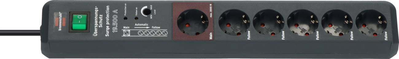 Brennenstuhl Überspannungsschutz Secure-Tec 6x 3m anthr Multimedia-Technik Steckdosenleisten