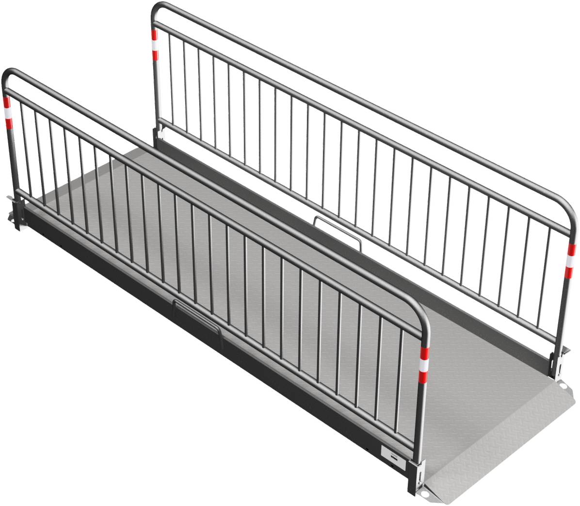 Schake 20283-S Grabenbrücke aus Aluminium mit Sicherheitsgeländer Breite: 1,00 m Länge: ca. 3,30 m