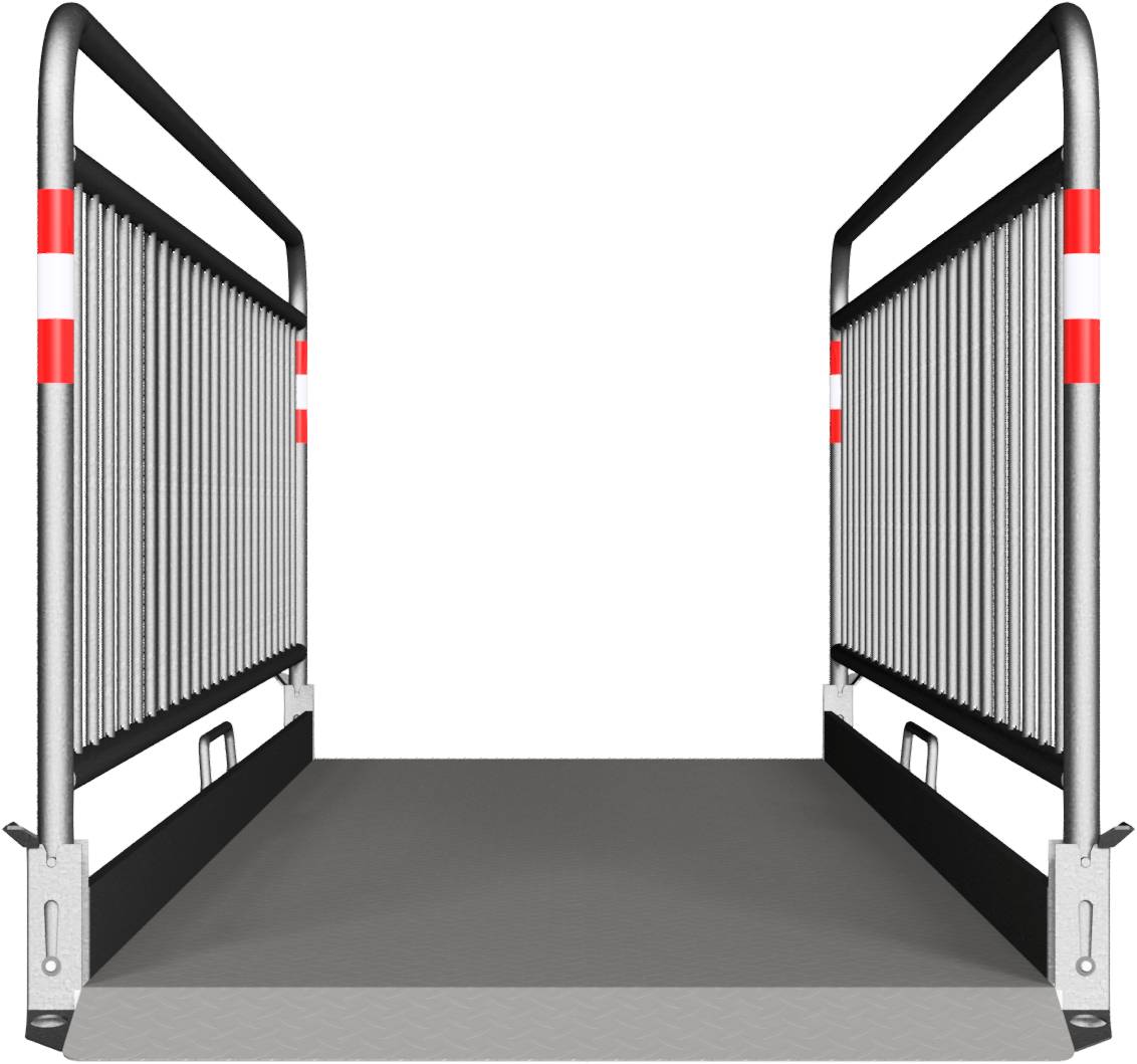 Schake 20283-S Grabenbrücke aus Aluminium mit Sicherheitsgeländer Breite: 1,00 m Länge: ca. 3,30 m