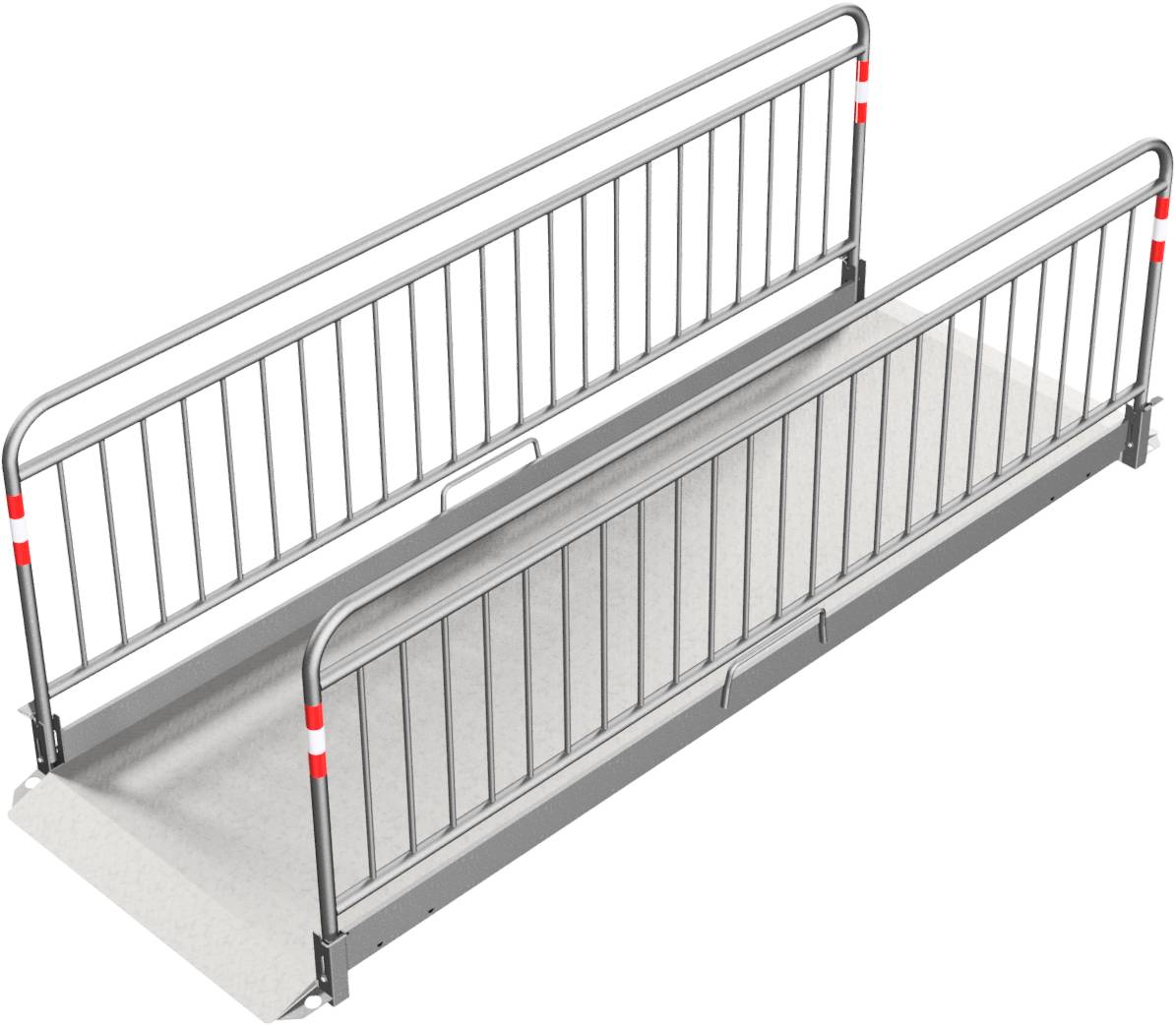 Schake 20283-S Grabenbrücke aus Aluminium mit Sicherheitsgeländer Breite: 1,00 m Länge: ca. 3,30 m