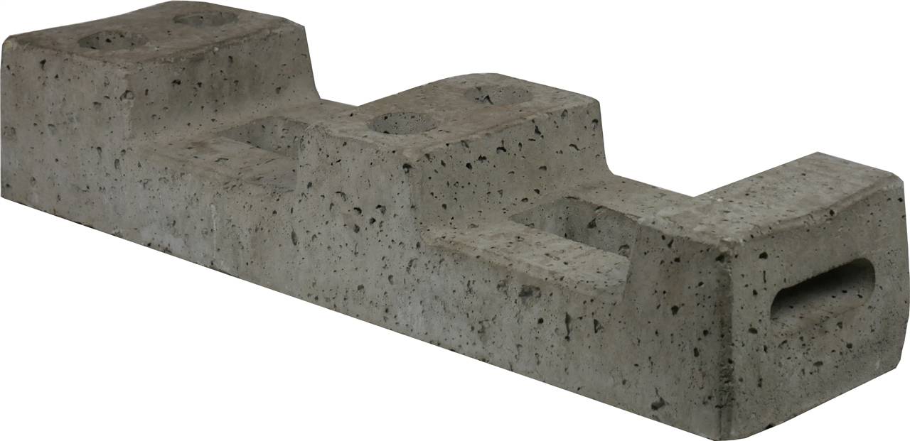 Schake 3F101 Bauzaunfuß aus Beton Länge: 700 mm<br><br>Höhe: 130 mm<br><br>Breite: 190 mm<br><br>mit 4 Löchern (Ø 46 mm)<br><br>25 kg