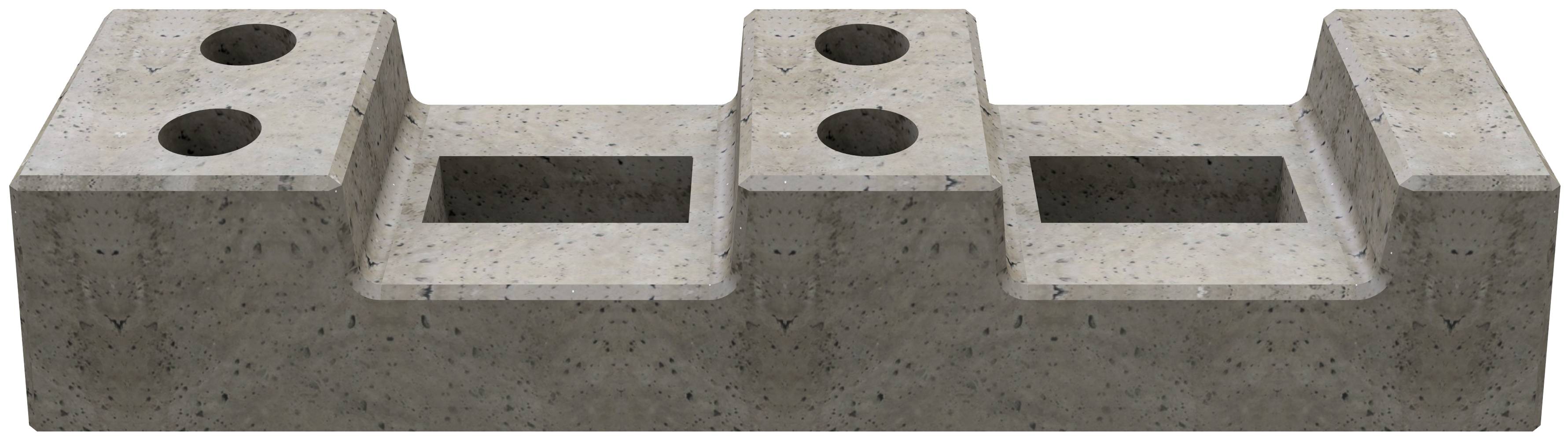 Schake 3F101 Bauzaunfuß aus Beton Länge: 700 mm<br><br>Höhe: 130 mm<br><br>Breite: 190 mm<br><br>mit 4 Löchern (Ø 46 mm)<br><br>25 kg