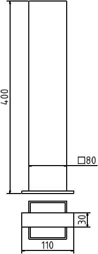 Schake 470_15 Bodenhülse für Absperrpfosten 70 x 70 mm für Absperrpfosten mit Bodenteil 70 x 70 mm<br><br>ohne Verschluss, Länge 400 mm