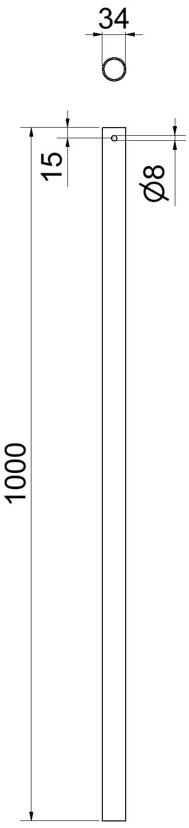 Schake 33710 Schaftrohr Ø 33,7 mm aus Stahl, verzinkt Länge: 1,00 m