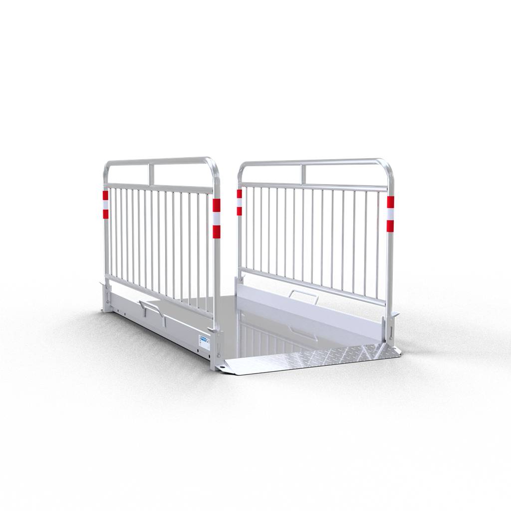 Schake 20281-S Grabenbrücke aus Aluminium mit Sicherheitsgeländer Breite: 1,00 m Länge: ca. 2,30 m