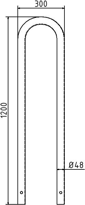 Schake 449_30 Edelstahlbügel Ø 48 mm zum Einbetonieren Universalbügel Gesamtbreite 300 mm