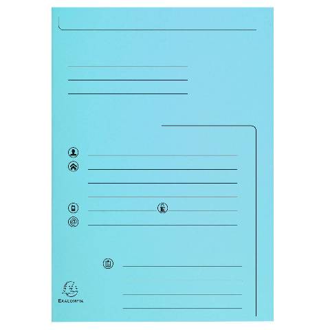 Exacompta 5x 25er Aktenmappen 2 Klappen SUPER 210 - 24x32cm - Hellblau - 334006E