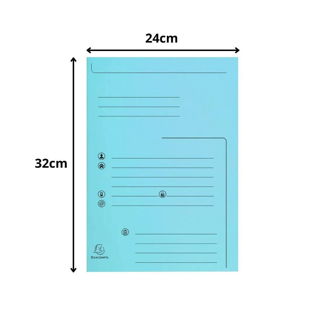 Exacompta 5x 25er Aktenmappen 2 Klappen SUPER 210 - 24x32cm - Hellblau - 334006E