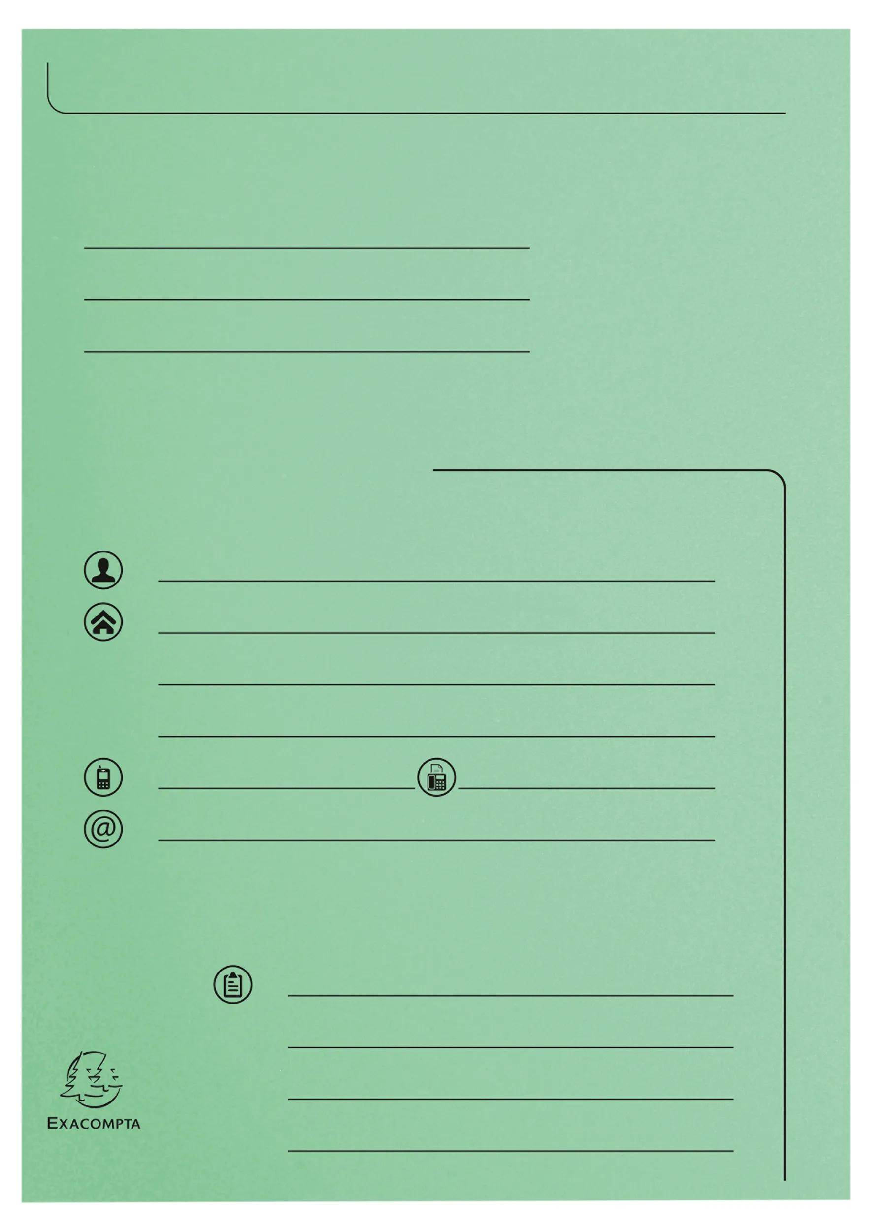 Exacompta 5x 25er Aktenmappen 2 Klappen SUPER 210 - 24x32cm - Hellgrün - 334004E