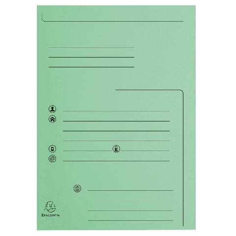 Exacompta 5x 25er Aktenmappen 2 Klappen SUPER 210 - 24x32cm - Hellgrün - 334004E