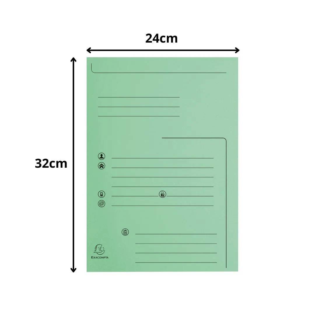 Exacompta 5x 25er Aktenmappen 2 Klappen SUPER 210 - 24x32cm - Hellgrün - 334004E