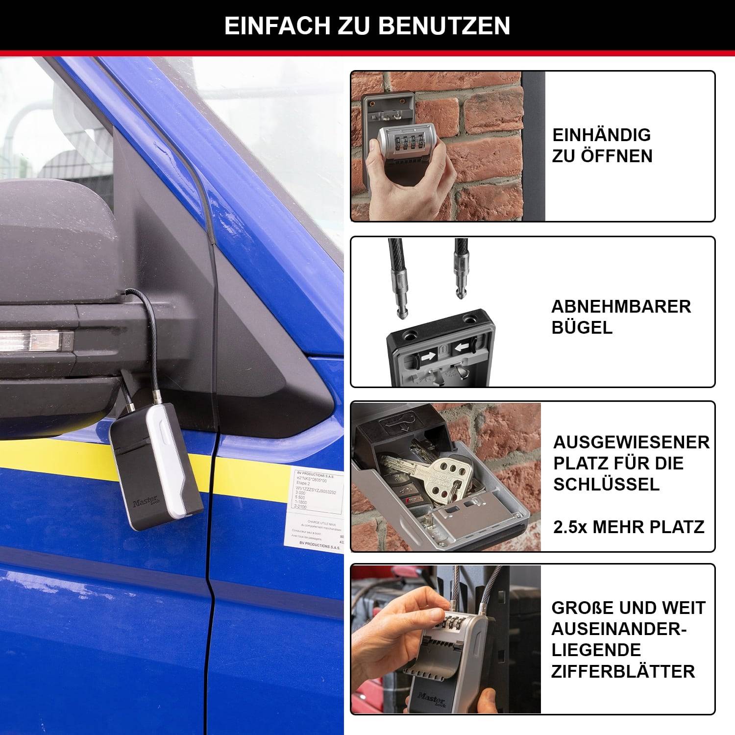 MASTERLOCK Schlüsselkasten 5482EUR, mit abnehmbarem Bügel