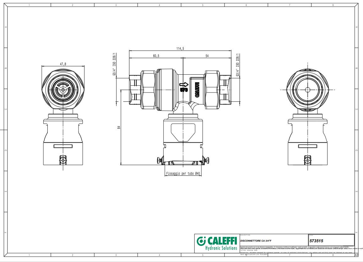 Caleffi 573 Systemtrenner Typ CA 3/4"