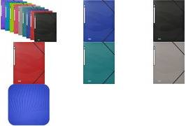 ELBA Eckspannermappe Osmose, DIN A4, farbig sortiert aus PP 0,5 mm, 3 Einschlagklappen, Maße: (B)240 x (H)320 mm,