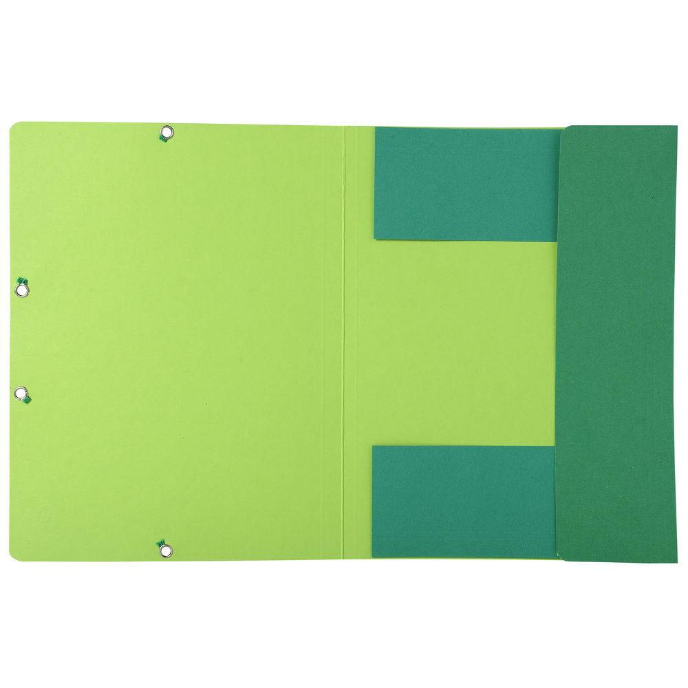 Exacompta 25x Sammelmappe +Gummizug 3 Klappen A4 RC Kart. Dunkelgrün 56983E