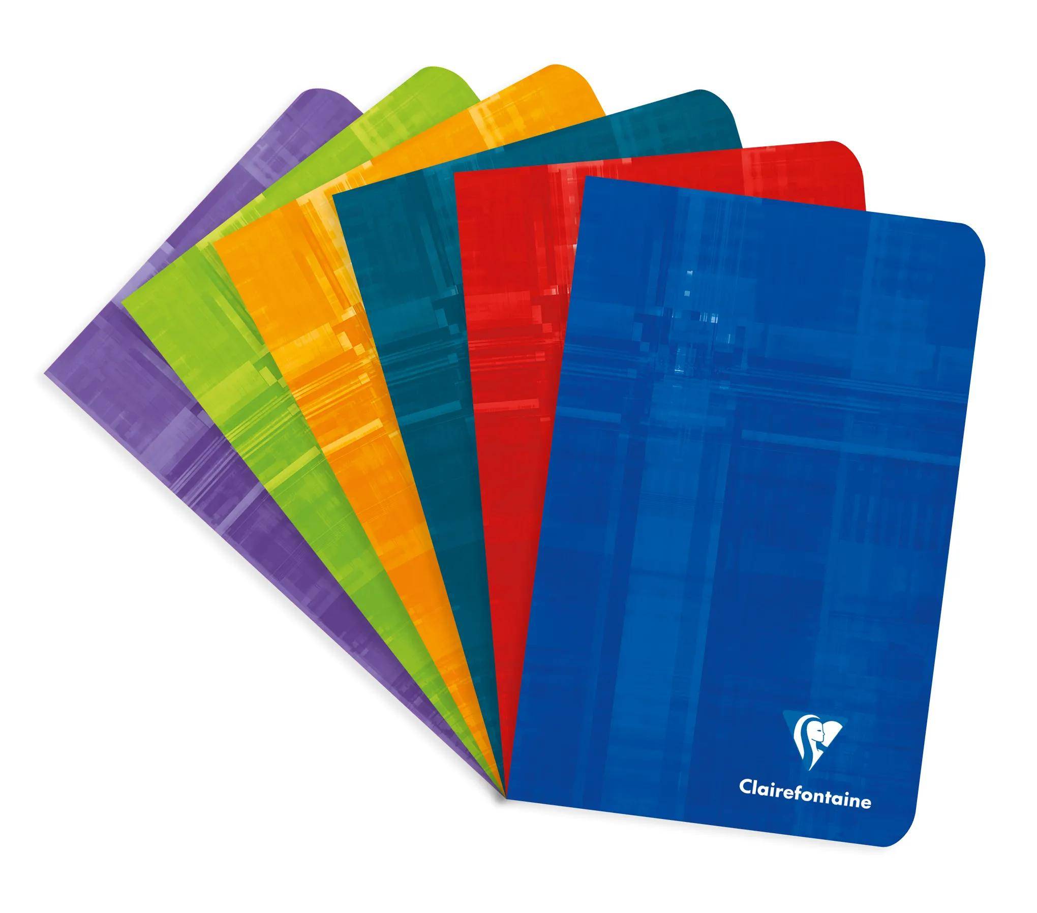 Clairefontaine 10x Notizheft 11x17cm, 48 Blatt kariert 90g - Sortiert 63602C