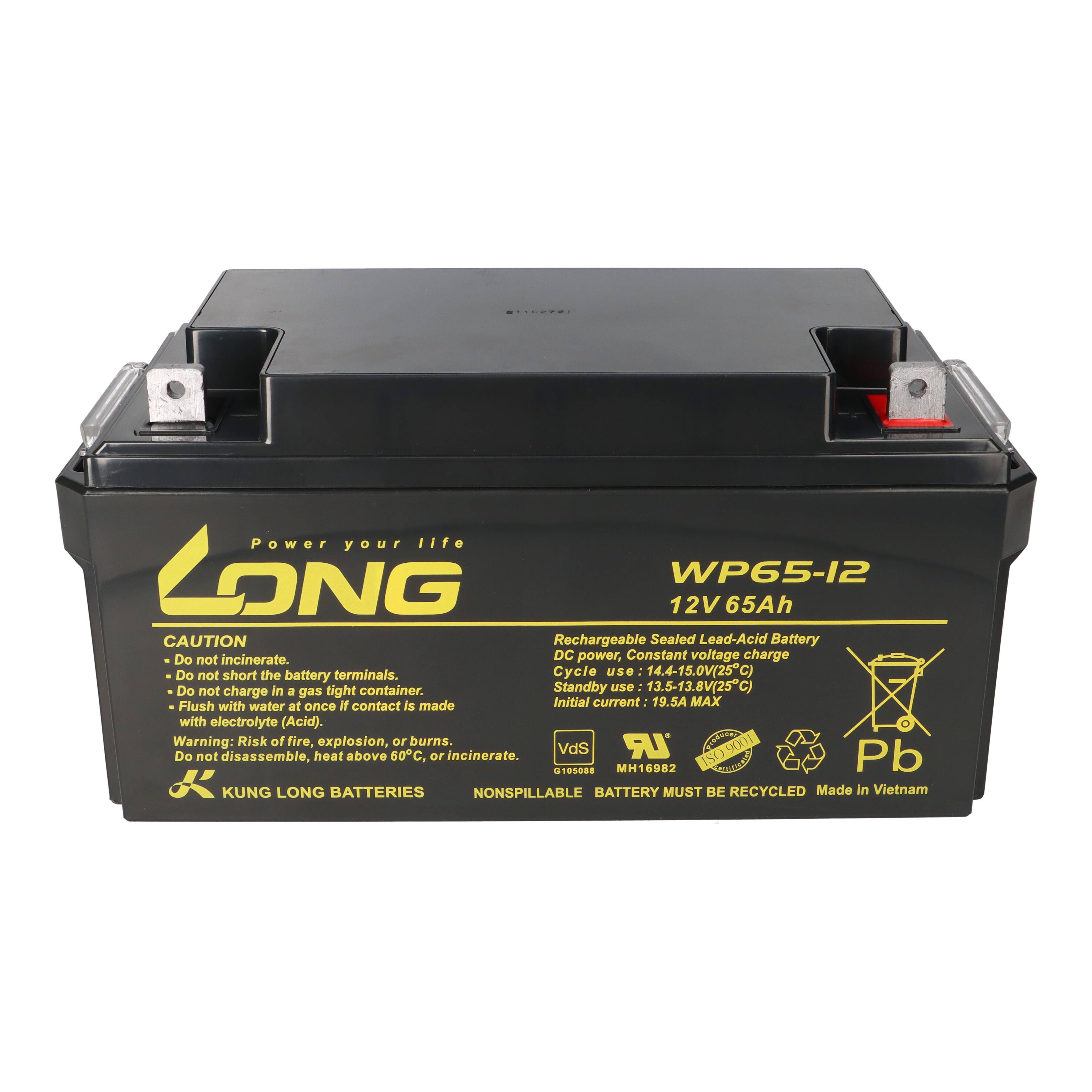 Kung Long WP65-12 12V 65Ah AGM Bleiakku M6 VdS