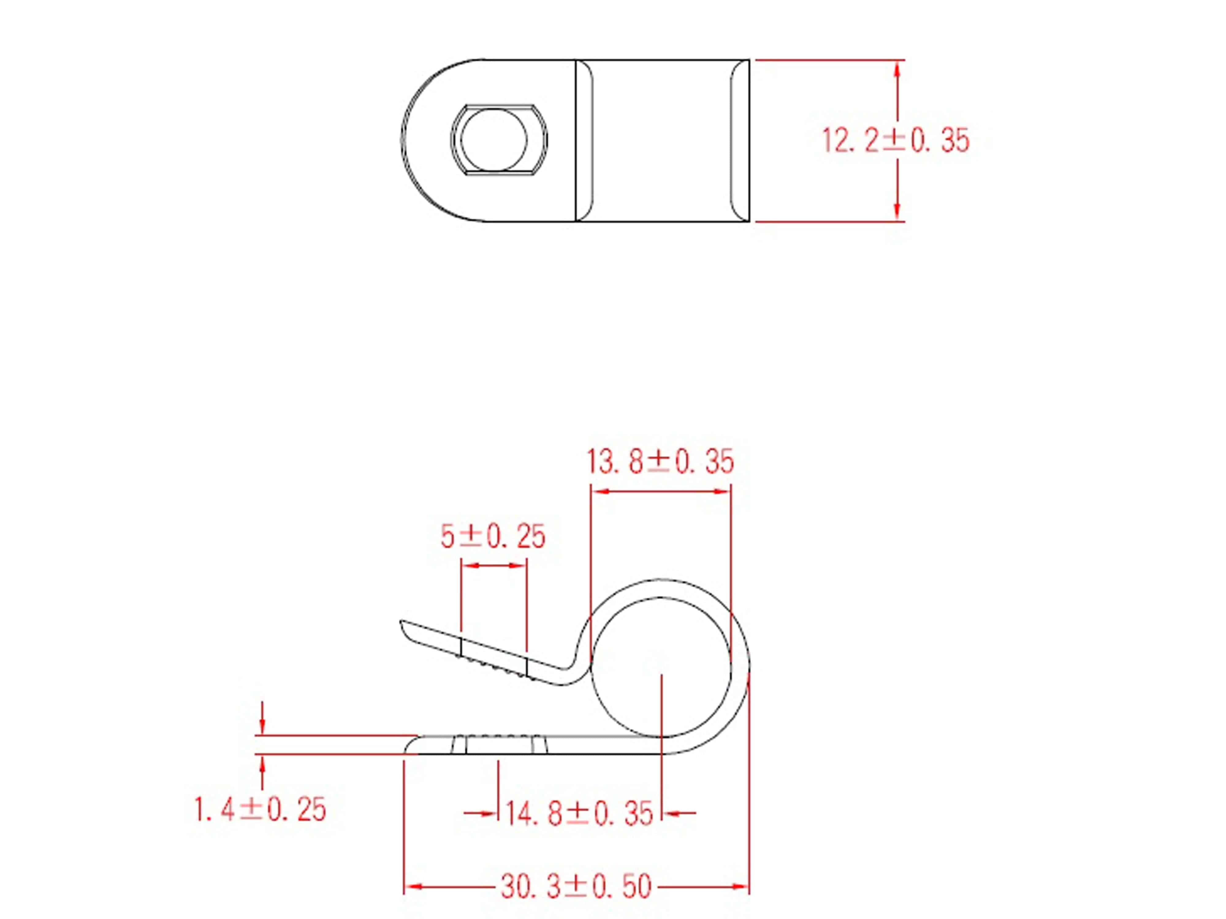 KSS Kabelschelle Polyamid 6.6, Natur, Bündel-Ø 12,7, Befestigungsloch 5, 1 Stück