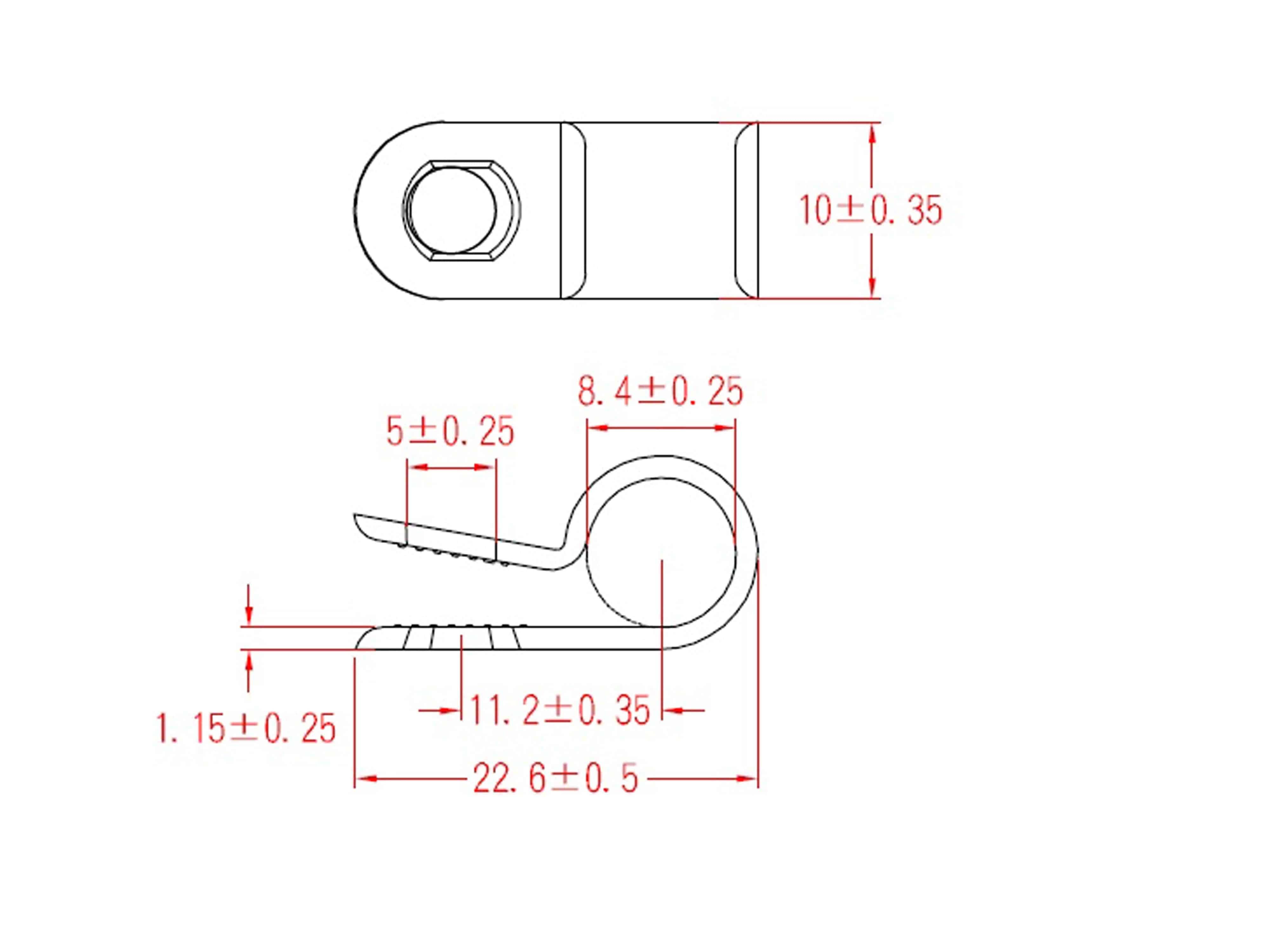 KSS Kabelschelle Polyamid 6.6, Natur, Bündel-Ø 7,9, Befestigungsloch 5, 1 Stück