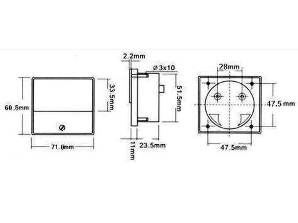 ANALOGES EINBAU-SPANNUNGSMESSGERÄT 15 V DC / 70 x 60 mm