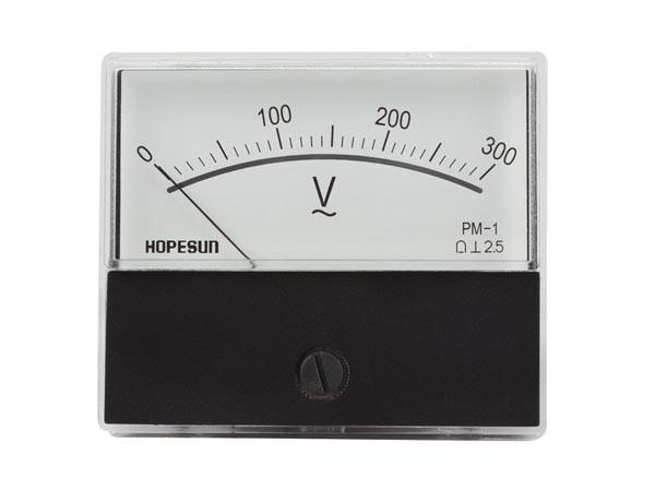 ANALOGES EINBAU-SPANNUNGSMESSGERÄT 300 V AC / 70 x 60 mm